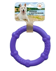Игрушка для собак "Кольцо с косточками" Зооник (пластикат  16,5см) фиолетовая 164168-07 Зооник