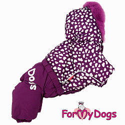 FOR MY DOG Комбинезон фиолетовый "Сердечки" для девочек (18) FW1101-2021 F***** 