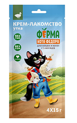 Мнямс Крем-лакомство Ферма кота Федора для кошек и котят с уткой 4 шт х 15 г (35001)