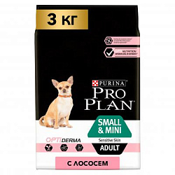 PROPLAN Small&Mini для взрослых собак мелких и карликовых пород с лососем 3 кг