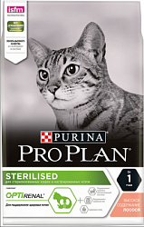 PROPLAN CAT STERILISED OptiRenal для кастрир. лосось-тунец. (разв.)