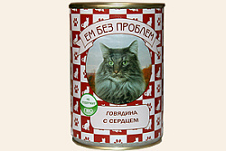 Ем без проблем консервы для кошек Говядина с сердцем ж/б 20*410 г