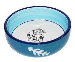 Миска керамическая "Кошка" косточки 13,4*4см 31753