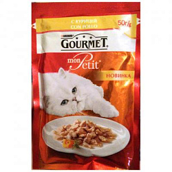 GOURMET MON PETIT влажный корм для взрослых кошек с курицей 50 г PR12287007