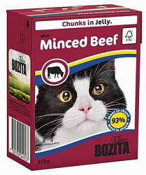 "BOZITA" тетра пак консервы для кошек 370 г(желе с рубленой говядиной) 4953/4913