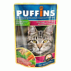 PUFFINS влажный корм для взрослых кошек сочные кусочки ягненка в желе 100 г пауч 60360