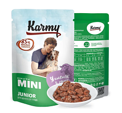 Karmy (Карми) влажный корм для щенков мелких пород ягнёнок в соусе 80 г