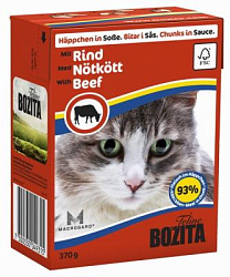 "BOZITA" тетра пак консервы для кошек 370 г (соус с говядиной) 3931/4931