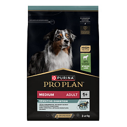 PRO PLAN (Про План) SENSITIVE DIGESTION для взрослых собак средних пород с ягненком, 3 кг