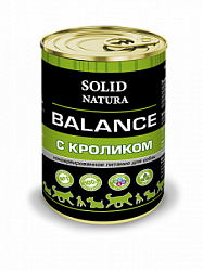 Solid Natura Balance влажный корм для собак Кролик ж/б 0,34 кг 030155
