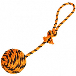 ДОГЛАЙК Мяч Броник малый с ручкой оранжево-черный D-5328