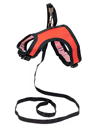 Шлейка+Поводок д/шиншилл и хорьков "Конфетти-ИКС № 4" 21-26 см красный ТМ "ECO" 035724