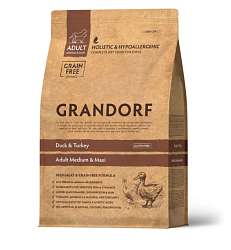Grandorf (Грандорф) корм для взрослых собак средних и крупных пород утка с индейкой 10 кг
