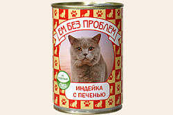 Ем без проблем консервы для кошек Индейка с печенью ж/б 20*410 г