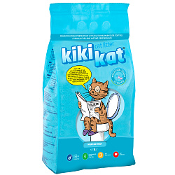 Наполнитель для кошачьего туалета "KikiKat" супер-белый комкующийся с ароматом "Горная свежесть" 5 л
