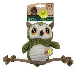 Игрушка мягкая для собак Сова с канатом, 30 см, MPets