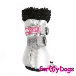 FOR MY DOGS Сапоги зимние серебро металлик р-р 5