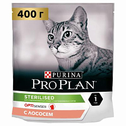 PROPLAN CAT STERILISED OptiSense для стерил. орг/чув лосось 400 г. 