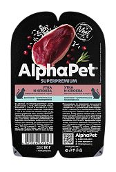 AlphaPet (АльфаПет) влажный корм для кошек с чувствительным пищеварением утка и клюква 80г