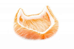 Лежак овальн. с ушами "Yeti Orange" Лисенок №1 46*38*22 с подушкой 9307 Zoo-M