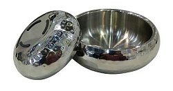 Миска метал. "Серебряная чаша" 0,36 л с двойными стенками на резинке DOGMAN