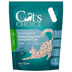 Наполнитель Cat's choice (Кэт Чойс) комкующийся без аромата, 6л/2,5 кг