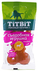 Лакомство игрушка косточка для собак седних пород с ягненком TiTBIT