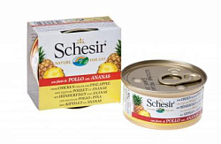 Schesir консервы для кошек куриное филе и ананасы 75 г 60448