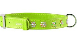 Ошейник Collar Glamour с клеевыми стразами "Цветочек" зеленый 10 мм*18-21 см 32515