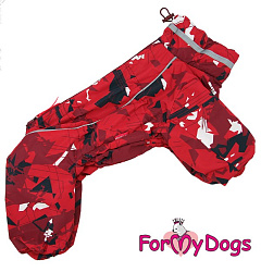 FOR MY DOG Дождевик утепленный красный на флисе для девочек р-р 20 TDSS0039-2024 F