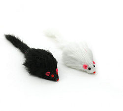 Игрушка для кошек "Мышь" искусственный мех 5 см Чистый котик