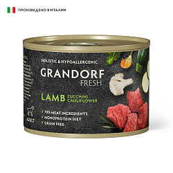 Grandorf (Грандорф) FRESH Консервы для собак паштет из ягненка с цукини и цветной капустой, 200 г