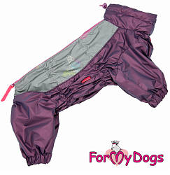 FOR MY DOG Дождевик "Бабочки" пурпурный/серебро для девочек р-р 10 686SS-2022 F
