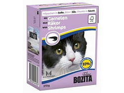 "BOZITA" тетра пак консервы для кошек 370 г (соус с креветками) 4935