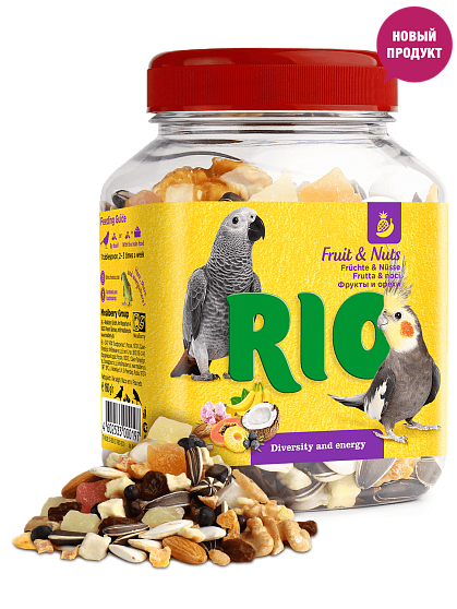 RIO лакомство для средних и крупных попугаев Фруктово-ореховая смесь 160 г