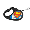 Поводок-рулетка WAUDOG R-leash "Супермен Герой", L, до 50 кг, 5 м, светоотраж. Черный 8126-1008-01