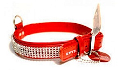 Ошейник "Collar brilliance" с украшением "полотно стразы" красный 31503