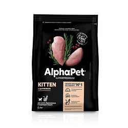 ALPHAPET (АльфаПет) сухой корм для котят, беременных и кормящих кошек с цыпленком 400 гр