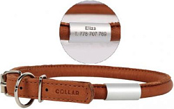 Ошейник Collar SOFT круглый с адресником диам 8мм дл 33-41см коричневый 23146