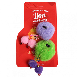 Игрушка для кошек "Кузя с бубенчиками", иск мех 4 см (2) LM005m LION