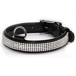 Ошейник "Collar brilliance" с украшением полотно стразы (ширина 12 мм, длина 21-29 см) черный 3334