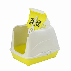 Туалет-домик Flip с угольным фильтром и совком 50*39*37 см лимонно-желтый 24644 Moderna