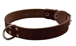 Ошейник кожаный двойной с кольцом посередине ширина 30 мм, обхват шеи от 44 до 53 см. Каскад