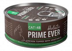 Prime Ever 4B Holistic влажный корм для взрослых кошек Цыпленок/овощи в желе 80 г ЦБ-00027506/030111