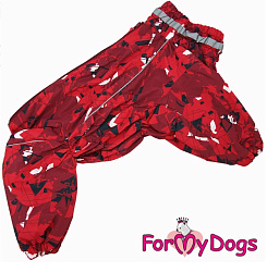 FOR MY DOG Дождевик утепленый красный/черный на флисе для девочек р-р А2 TDSS0072/2-2024 F