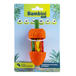 Bambini Pets (Бамбини Пэтс) игрушка для грызунов "Морковка" из дерева с люфой