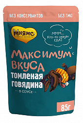 Мнямс “Максимум вкуса” влажный корм томленая говядина в соусе для собак 85 г