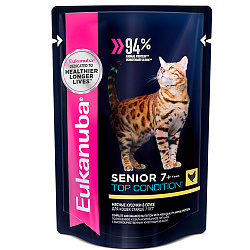 Eukanuba (Эукануба) влажный корм для кошек старше 7 лет с курицей в соусе 85 г