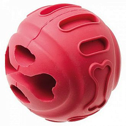 Игрушка "Мяч-косточка" резиновая с отверстиями для корма 6 см 13123
