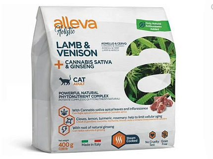 Alleva Holistic Cat Adult сухой корм для взрослых кошек с ягненком и олениной 0,4 кг 11623